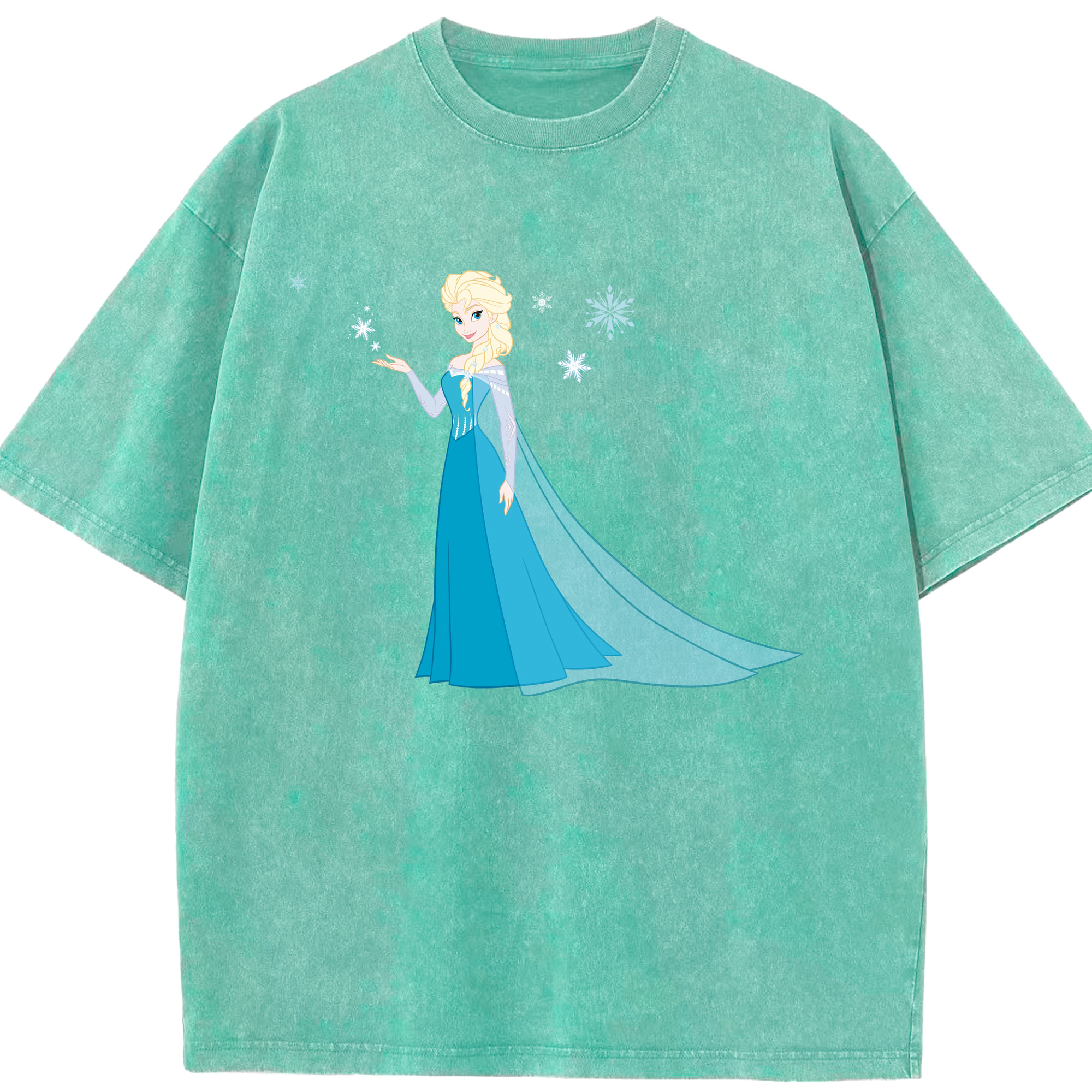 （画像用） アナと雪の女王 アンナ エルサ Frozen Anna Elsa 綿100% ヴィンテージ風 半袖Tシャツ（フロントプリント）